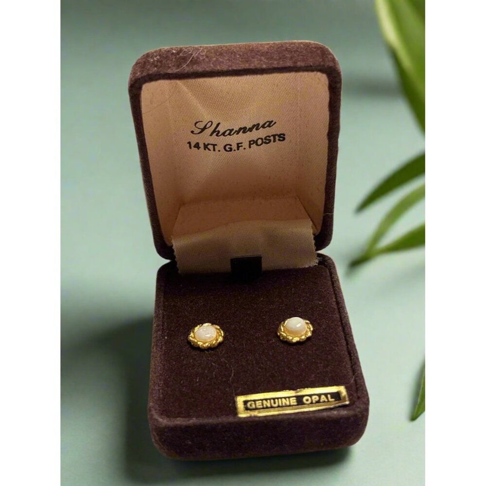Shanna 14K Gold Filled Posts Genuine‎ Opal Earrings